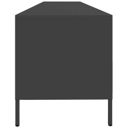 Szafka RTV, czarna, 202x39x43,5 cm, stal walcowana na zimno