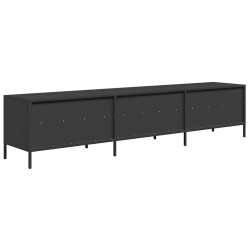 Szafka RTV, czarna, 202x39x43,5 cm, stal walcowana na zimno