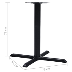 Noga stołu bistro czarna 76x76x72 cm żeliwo