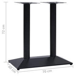Noga stołu bistro czarna 70x40x72 cm żeliwo