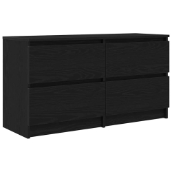 Szafka pod TV Czarna 100x35x54 cm Drewno klejone
