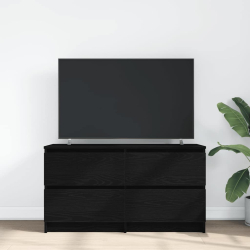 Szafka pod TV Czarna 100x35x54 cm Drewno klejone