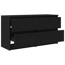 Szafka pod TV Czarna 100x35x54 cm Drewno klejone