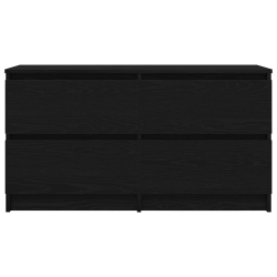 Szafka pod TV Czarna 100x35x54 cm Drewno klejone