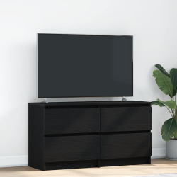 Szafka pod TV Czarna 100x35x54 cm Drewno klejone