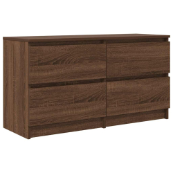 Szafka RTV Brązowy Dąb 100x35x54 cm Drewno klejone