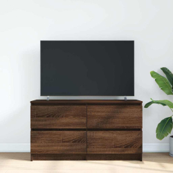 Szafka RTV Brązowy Dąb 100x35x54 cm Drewno klejone