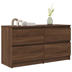 Szafka RTV Brązowy Dąb 100x35x54 cm Drewno klejone