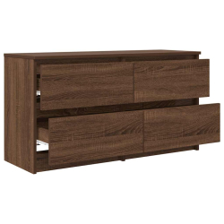 Szafka RTV Brązowy Dąb 100x35x54 cm Drewno klejone