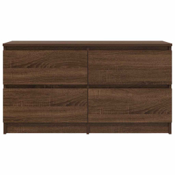 Szafka RTV Brązowy Dąb 100x35x54 cm Drewno klejone