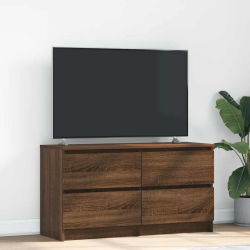 Szafka RTV Brązowy Dąb 100x35x54 cm Drewno klejone
