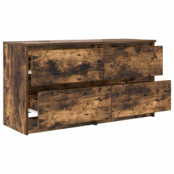 Szafka RTV Dąb wędzony 100x35x54 cm Drewno klejone