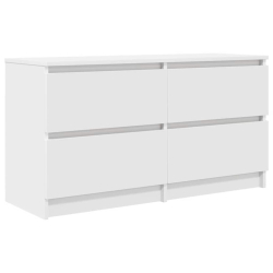 Szafka RTV Biała 100x35x54 cm Drewno klejone