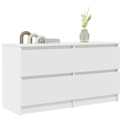 Szafka RTV Biała 100x35x54 cm Drewno klejone