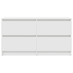 Szafka RTV Biała 100x35x54 cm Drewno klejone
