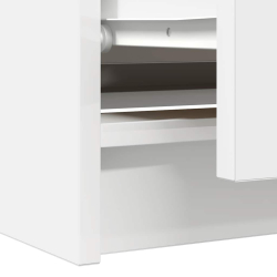Szafka RTV Biała 100x35x54 cm Drewno klejone