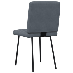 Krzesła stołowe, 6 szt., ciemnoszare, obite aksamitem