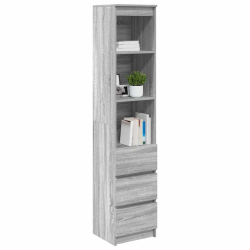 Komoda Szara Sonoma 37,5x35x180 cm Drewno klejone