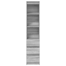 Komoda Szara Sonoma 37,5x35x180 cm Drewno klejone