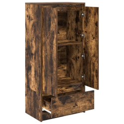 Szafka z szufladą Dąb wędzony 55,5x34x119,5 cm Drewno klejone
