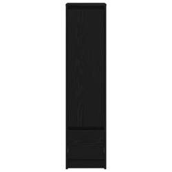 Komoda czarna dąb 29,5x34x119,5 cm Drewno klejone