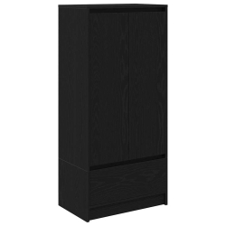 Szafka z szufladą Czarny dąb 55,5x34x119,5 cm Drewno klejone