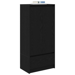 Szafka z szufladą Czarny dąb 55,5x34x119,5 cm Drewno klejone