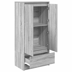 Szafka z szufladą Szara Sonoma 55,5x34x119,5 cm Drewno klejone