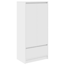 Szafka z szufladą Biała 55,5x34x119,5 cm Drewno klejone