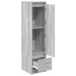 Komoda Szara Sonoma 29,5x34x119,5 cm Drewno klejone