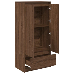 Szafka z szufladą Brązowy Dąb 55,5x34x119,5 cm Drewno klejone