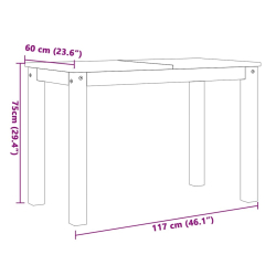 3-częściowy zestaw jadalny „Panama” białe lite drewno sosnowe