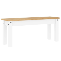 3-częściowy zestaw jadalny „Panama” białe lite drewno sosnowe