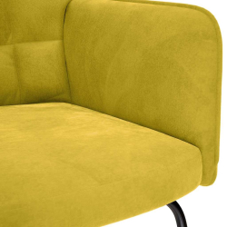 Fotel bujany, żółty, tapicerowany aksamitem