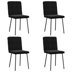 Krzesła stołowe, 4 szt., czarne, obite aksamitem
