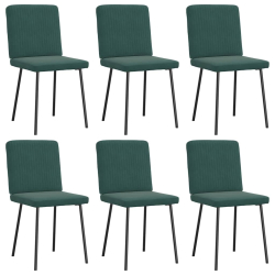 Krzesła stołowe, 6 szt., ciemnozielone, obite aksamitem