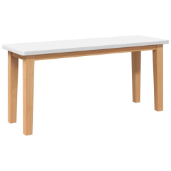 Ławka 90 cm Biała lite drewno guma