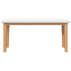 Ławka 90 cm Biała lite drewno guma