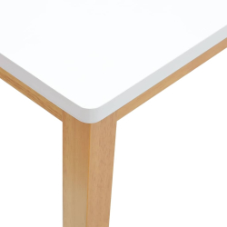 Ławka 90 cm Biała lite drewno guma
