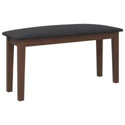 Ławka 90 cm Brązowa lite drewno Guma