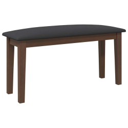 Ławka 90 cm Brązowa lite drewno Guma