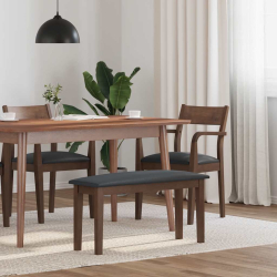 Ławka 90 cm Brązowa lite drewno Guma