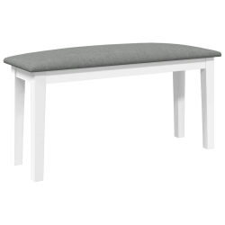 Ławka 90 cm Biała lite drewno guma