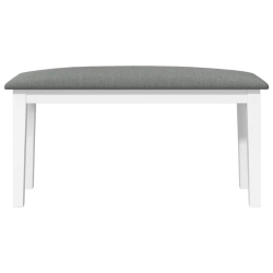 Ławka 90 cm Biała lite drewno guma