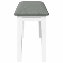 Ławka 90 cm Biała lite drewno guma