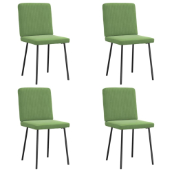 Krzesła stołowe, 4 szt., jasnozielone, obite aksamitem