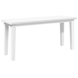 Ławka 90 cm Biała lite drewno guma