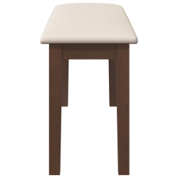 Ławka 90 cm Brązowa lite drewno Guma