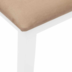 Ławka 90 cm Biała lite drewno guma