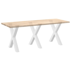 Nogi do stołu jadalnego, 3 szt., białe, 70x(72-73) cm, stal